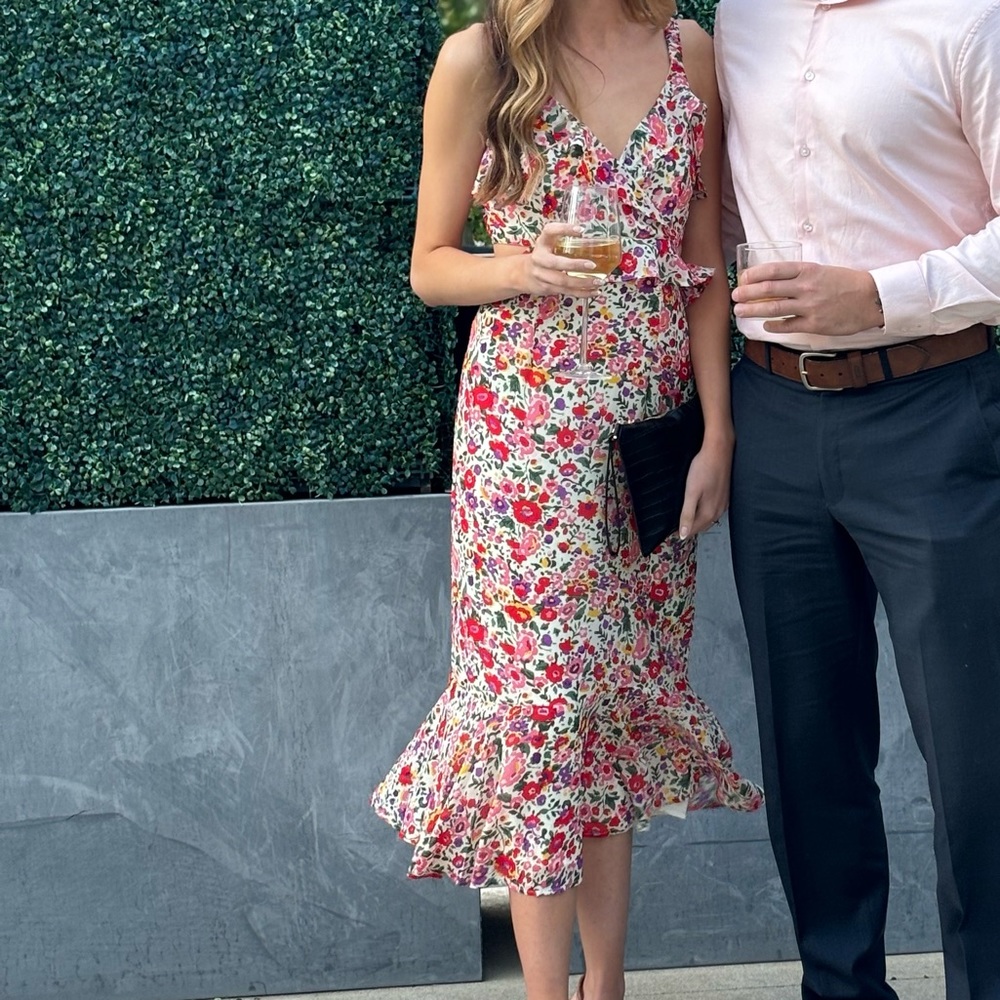Wildflower Ruffle Cutout Midi Dress